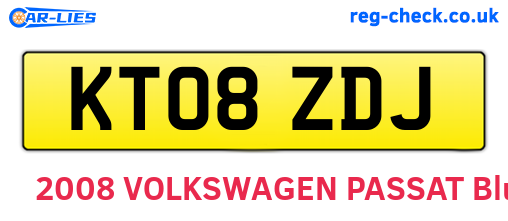 KT08ZDJ are the vehicle registration plates.