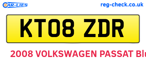 KT08ZDR are the vehicle registration plates.