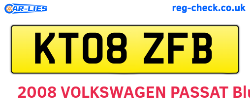 KT08ZFB are the vehicle registration plates.