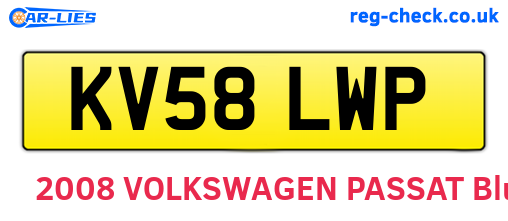 KV58LWP are the vehicle registration plates.