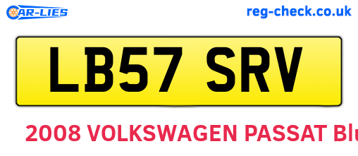 LB57SRV are the vehicle registration plates.