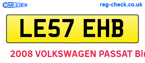 LE57EHB are the vehicle registration plates.