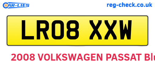 LR08XXW are the vehicle registration plates.