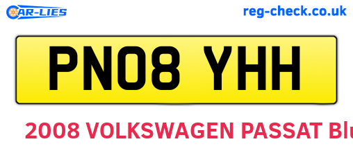 PN08YHH are the vehicle registration plates.