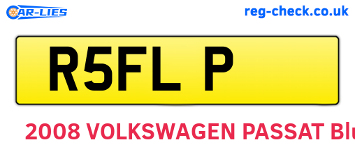 R5FLP are the vehicle registration plates.