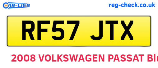 RF57JTX are the vehicle registration plates.
