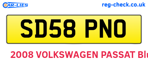 SD58PNO are the vehicle registration plates.