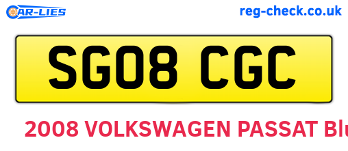 SG08CGC are the vehicle registration plates.