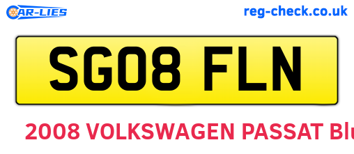 SG08FLN are the vehicle registration plates.