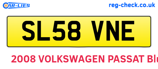 SL58VNE are the vehicle registration plates.