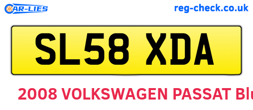SL58XDA are the vehicle registration plates.