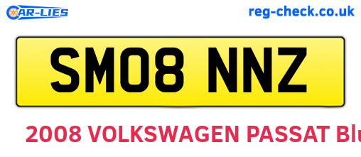 SM08NNZ are the vehicle registration plates.