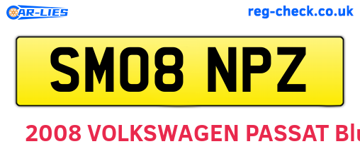 SM08NPZ are the vehicle registration plates.
