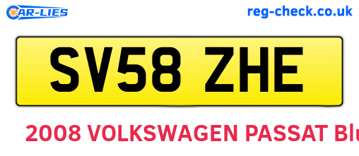 SV58ZHE are the vehicle registration plates.