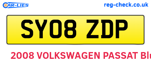 SY08ZDP are the vehicle registration plates.