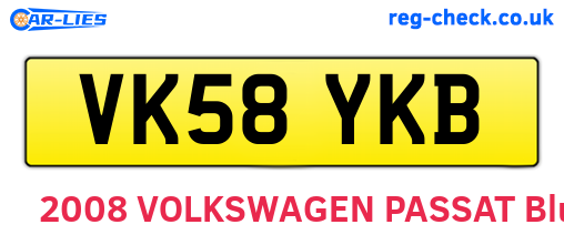 VK58YKB are the vehicle registration plates.