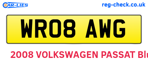 WR08AWG are the vehicle registration plates.