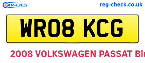 WR08KCG are the vehicle registration plates.
