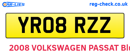 YR08RZZ are the vehicle registration plates.