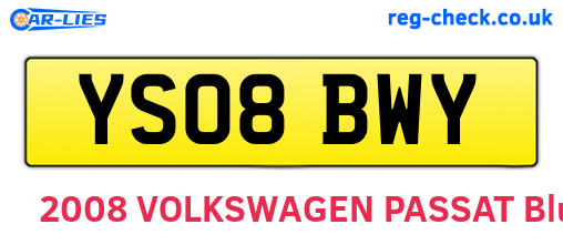 YS08BWY are the vehicle registration plates.