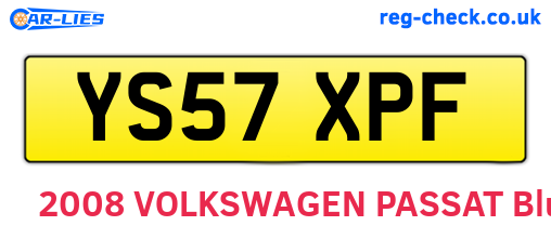 YS57XPF are the vehicle registration plates.