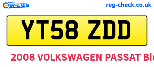 YT58ZDD are the vehicle registration plates.