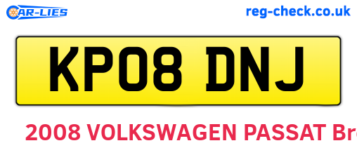 KP08DNJ are the vehicle registration plates.