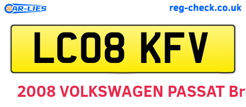 LC08KFV are the vehicle registration plates.
