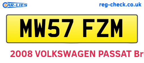 MW57FZM are the vehicle registration plates.