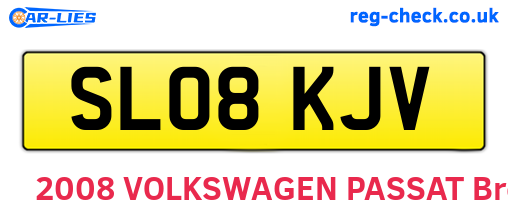 SL08KJV are the vehicle registration plates.