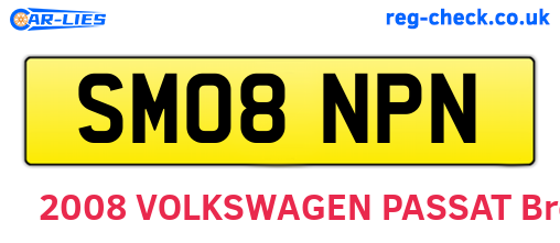 SM08NPN are the vehicle registration plates.
