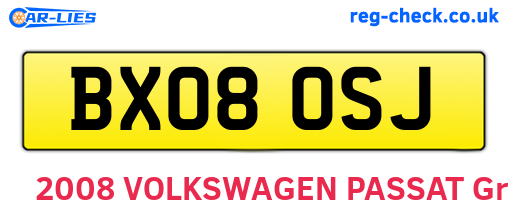 BX08OSJ are the vehicle registration plates.