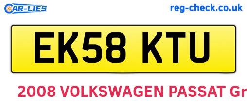 EK58KTU are the vehicle registration plates.