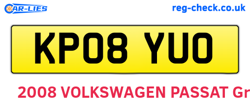 KP08YUO are the vehicle registration plates.