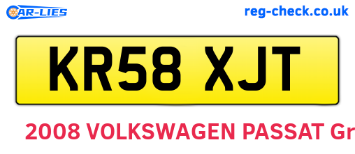 KR58XJT are the vehicle registration plates.