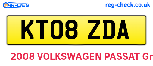 KT08ZDA are the vehicle registration plates.