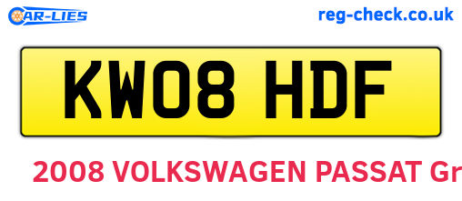 KW08HDF are the vehicle registration plates.