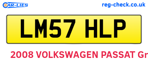 LM57HLP are the vehicle registration plates.