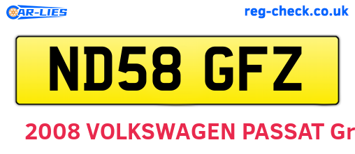 ND58GFZ are the vehicle registration plates.