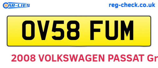 OV58FUM are the vehicle registration plates.