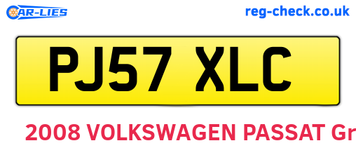 PJ57XLC are the vehicle registration plates.