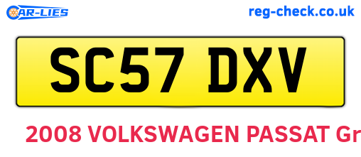 SC57DXV are the vehicle registration plates.