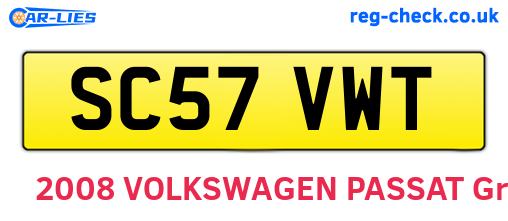 SC57VWT are the vehicle registration plates.