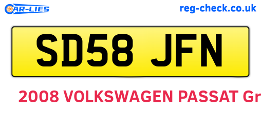 SD58JFN are the vehicle registration plates.