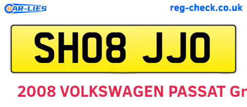 SH08JJO are the vehicle registration plates.