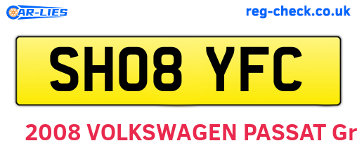 SH08YFC are the vehicle registration plates.