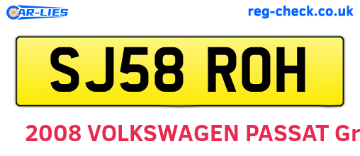 SJ58ROH are the vehicle registration plates.