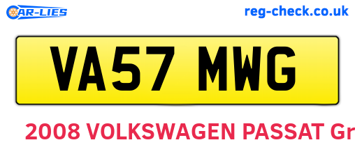 VA57MWG are the vehicle registration plates.