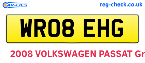 WR08EHG are the vehicle registration plates.