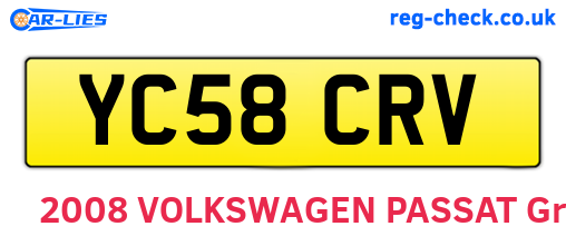 YC58CRV are the vehicle registration plates.